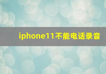 iphone11不能电话录音