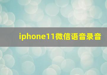 iphone11微信语音录音