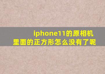 iphone11的原相机里面的正方形怎么没有了呢