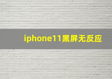 iphone11黑屏无反应