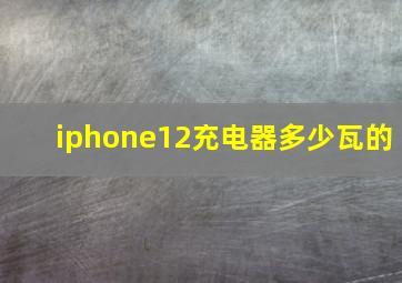 iphone12充电器多少瓦的