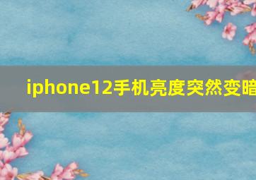 iphone12手机亮度突然变暗