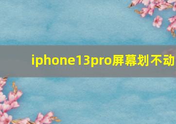 iphone13pro屏幕划不动