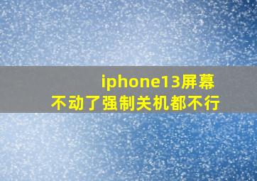 iphone13屏幕不动了强制关机都不行