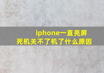 iphone一直亮屏死机关不了机了什么原因