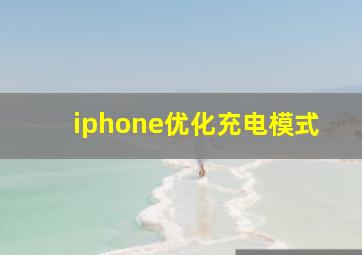 iphone优化充电模式