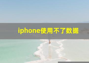 iphone使用不了数据