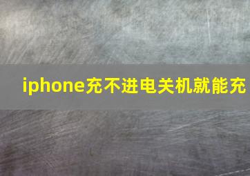 iphone充不进电关机就能充