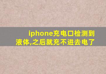 iphone充电口检测到液体,之后就充不进去电了