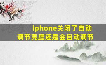 iphone关闭了自动调节亮度还是会自动调节