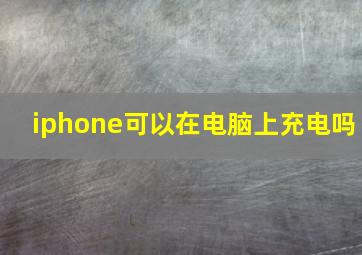 iphone可以在电脑上充电吗