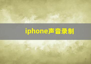 iphone声音录制