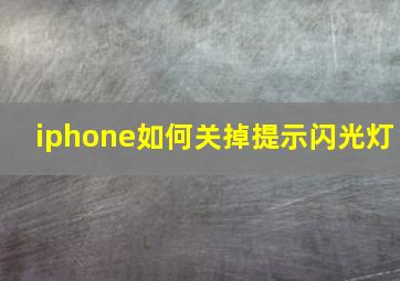 iphone如何关掉提示闪光灯