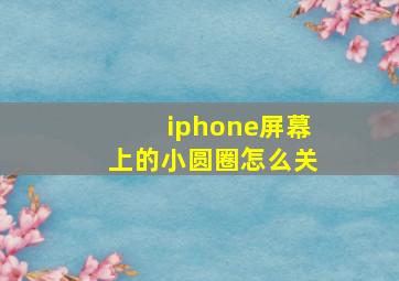 iphone屏幕上的小圆圈怎么关