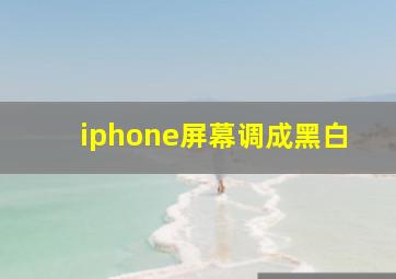 iphone屏幕调成黑白