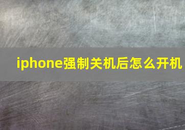 iphone强制关机后怎么开机