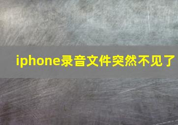 iphone录音文件突然不见了