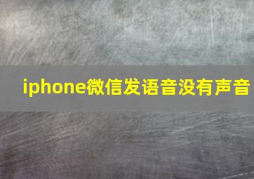 iphone微信发语音没有声音