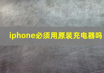 iphone必须用原装充电器吗