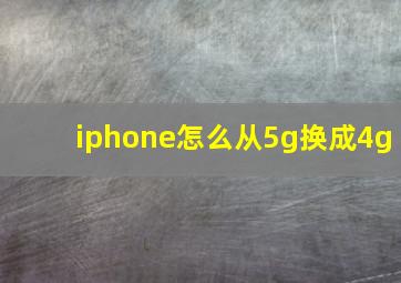 iphone怎么从5g换成4g