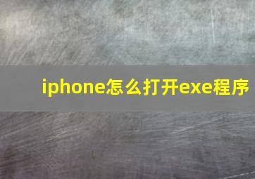 iphone怎么打开exe程序