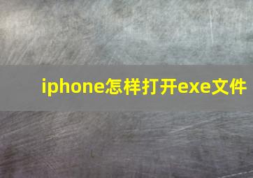 iphone怎样打开exe文件