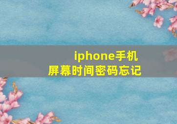 iphone手机屏幕时间密码忘记