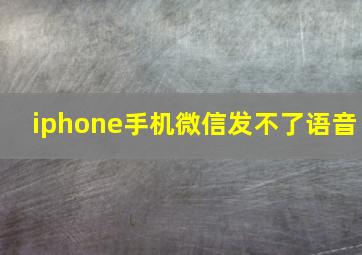 iphone手机微信发不了语音