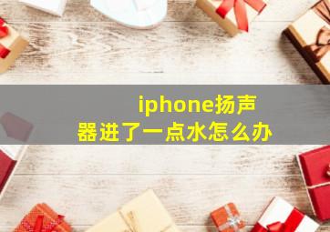 iphone扬声器进了一点水怎么办