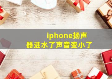 iphone扬声器进水了声音变小了