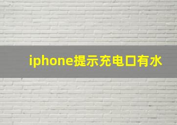 iphone提示充电口有水