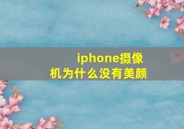 iphone摄像机为什么没有美颜