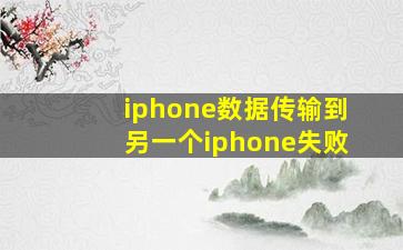 iphone数据传输到另一个iphone失败