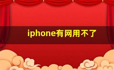 iphone有网用不了