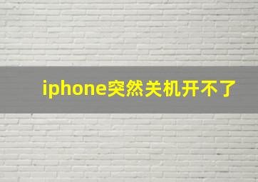 iphone突然关机开不了