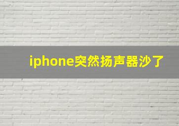 iphone突然扬声器沙了