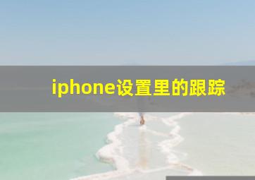 iphone设置里的跟踪