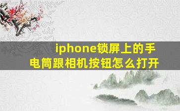 iphone锁屏上的手电筒跟相机按钮怎么打开