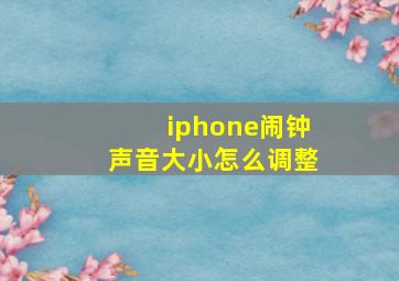 iphone闹钟声音大小怎么调整