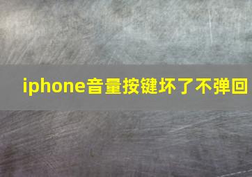 iphone音量按键坏了不弹回