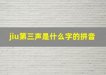 jiu第三声是什么字的拼音