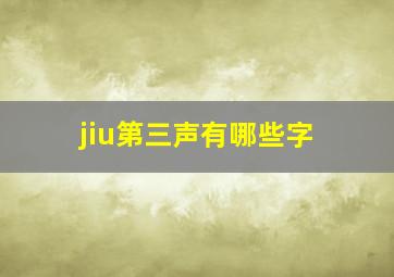 jiu第三声有哪些字