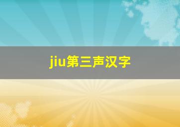 jiu第三声汉字