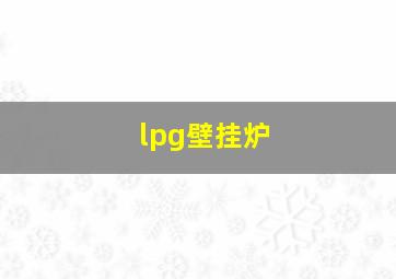 lpg壁挂炉