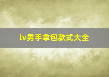 lv男手拿包款式大全