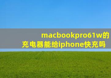 macbookpro61w的充电器能给iphone快充吗