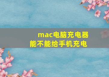 mac电脑充电器能不能给手机充电