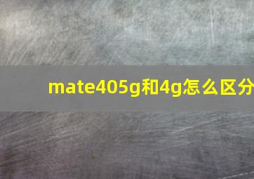 mate405g和4g怎么区分