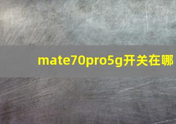 mate70pro5g开关在哪