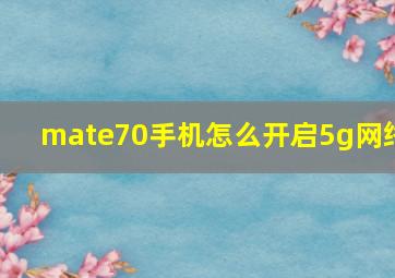 mate70手机怎么开启5g网络